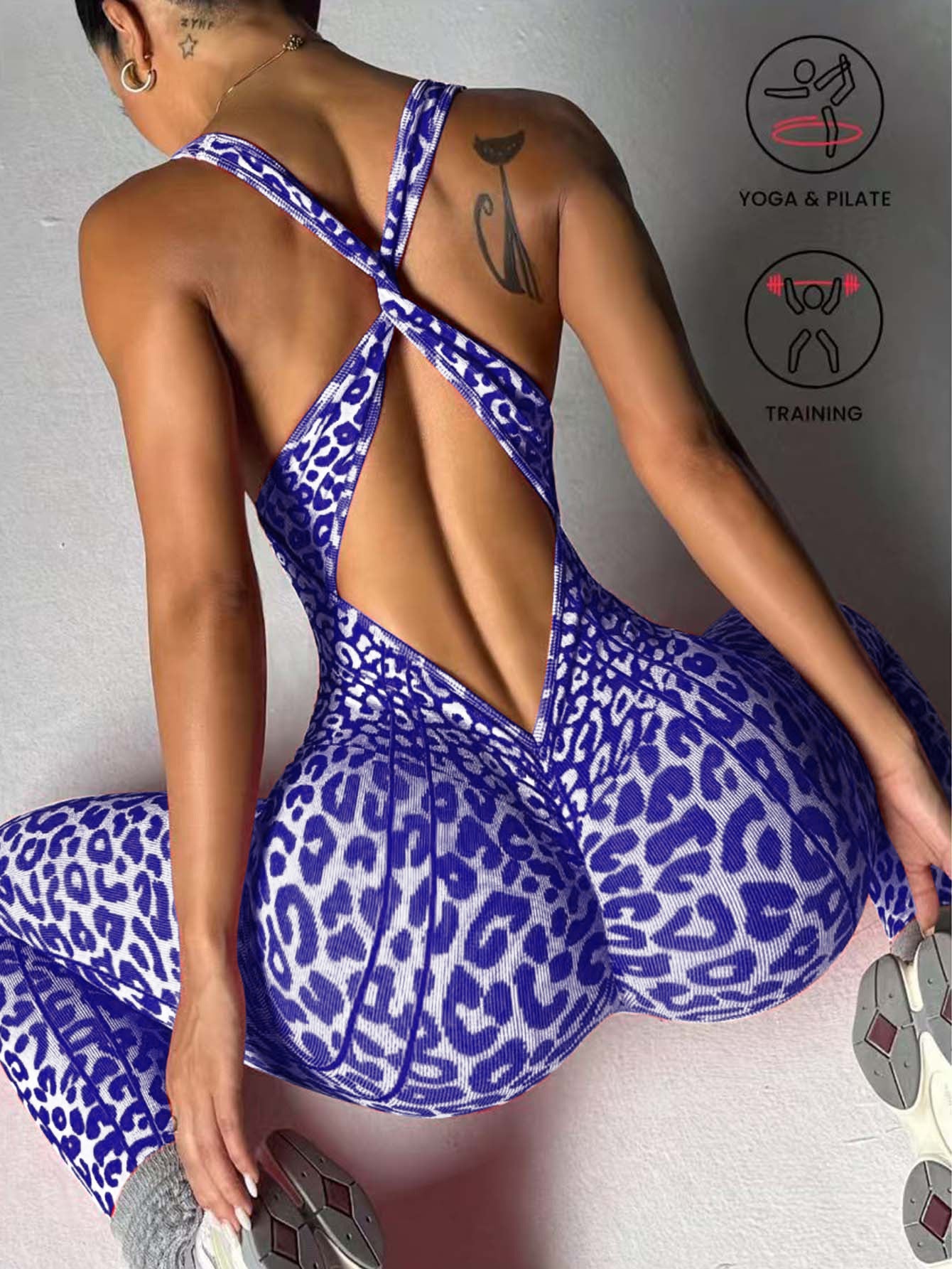 GymSet Leopard Tuta Lunga Push-Up