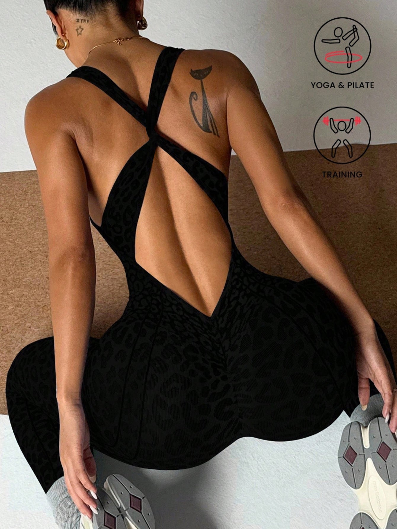 GymSet Leopard Tuta Lunga Push-Up
