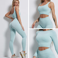 GymSet 3 pz Performance Pro Leggins + Top + Manica lunga Push-Up
