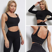 GymSet 3 pz Performance Pro Leggins + Top + Manica lunga Push-Up