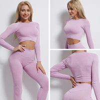 GymSet 3 pz Performance Pro Leggins + Top + Manica lunga Push-Up