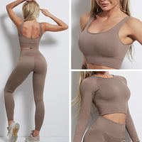 GymSet 3 pz Performance Pro Leggins + Top + Manica lunga Push-Up
